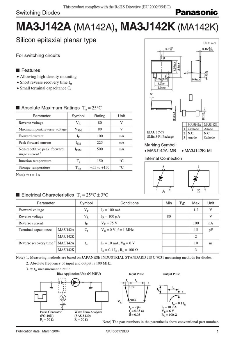 Panasonic MA3J142A Specification sheet