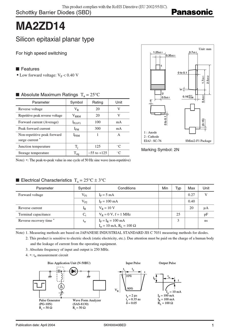 Panasonic MA2ZD14 Specification sheet