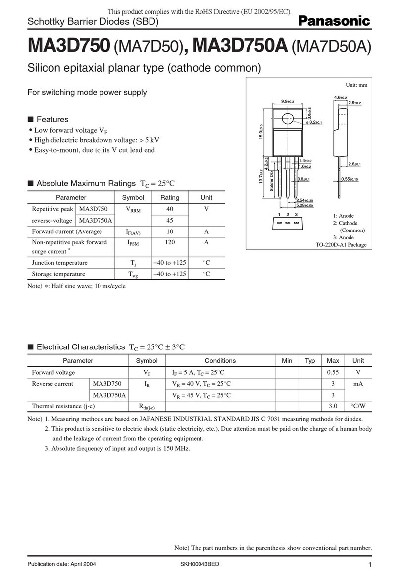 Panasonic MA3D750 Specification sheet