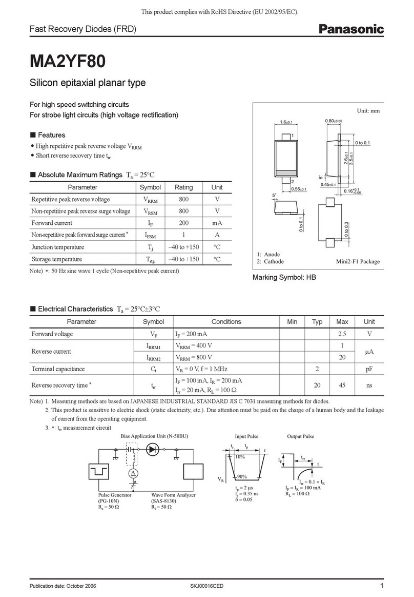 Panasonic MA2YF80 Specification sheet