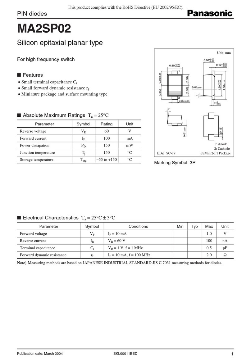 Panasonic MA2SP02 Specification sheet