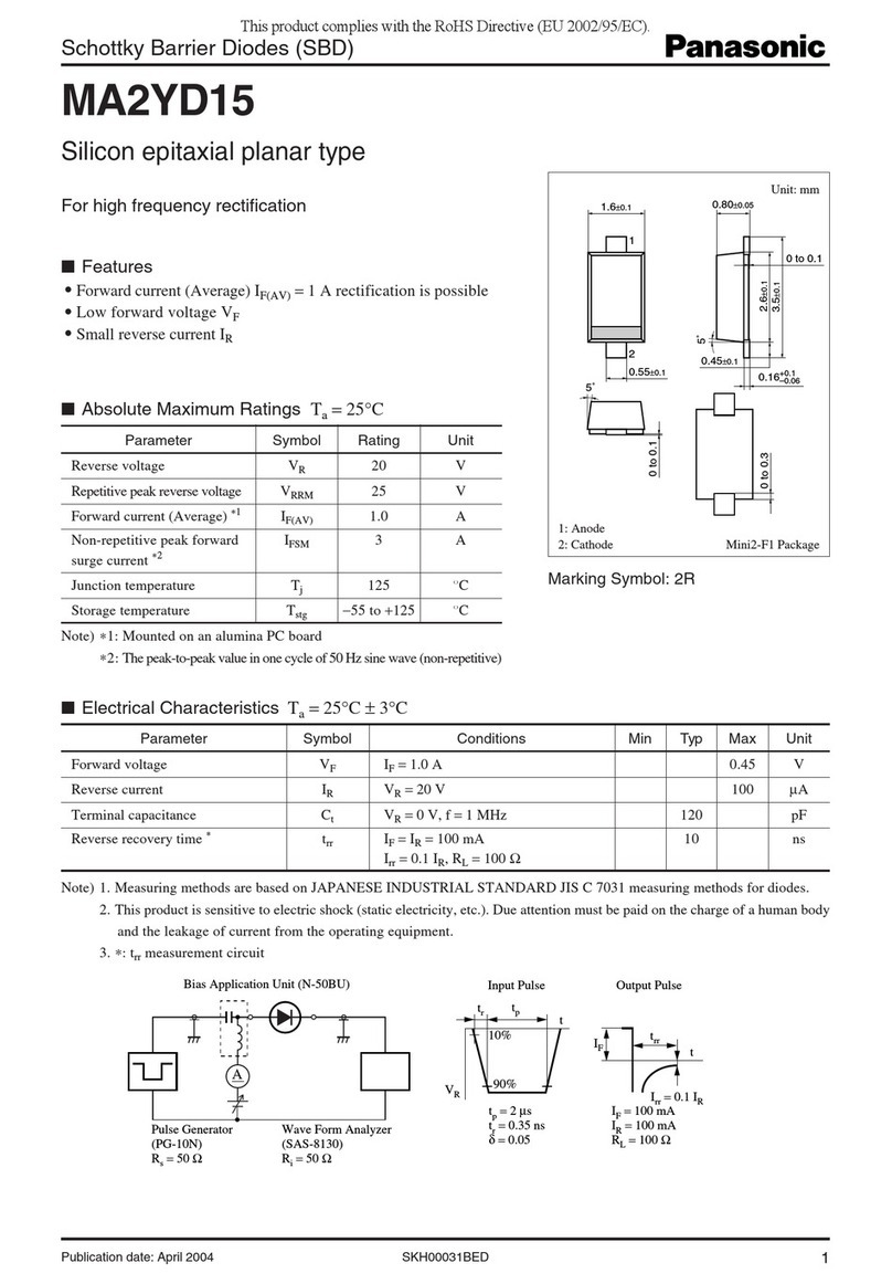Panasonic MA2YD15 Specification sheet