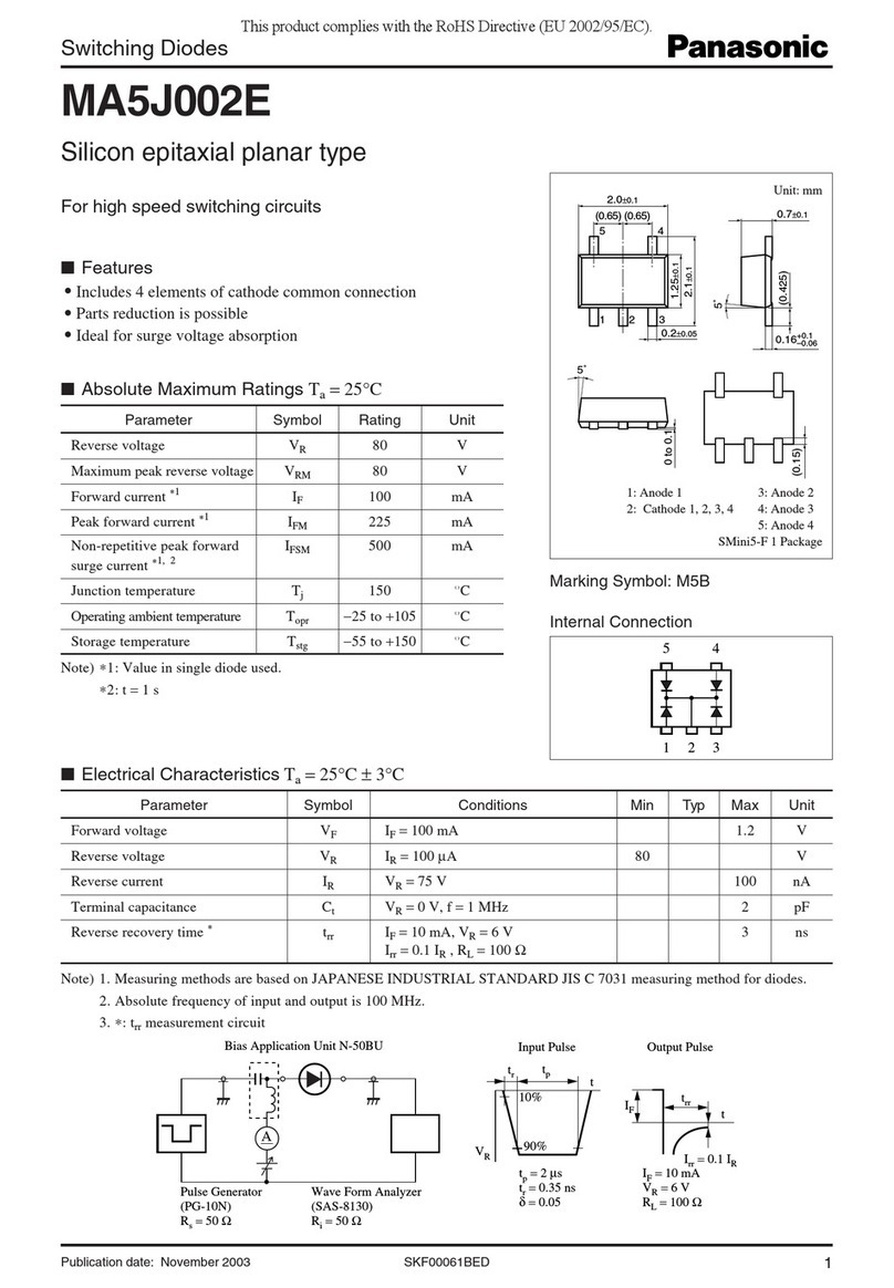 Panasonic MA5J002E Specification sheet Panasonic MA5J002E Specification sheet