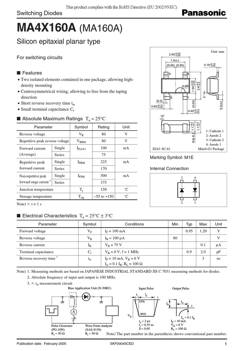 Panasonic MA4X160A Specification sheet