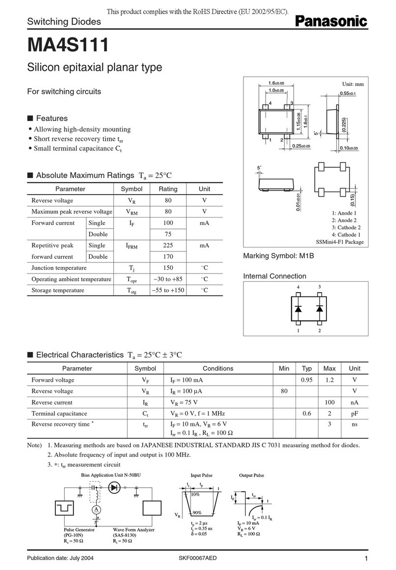 Panasonic MA4S111 Specification sheet