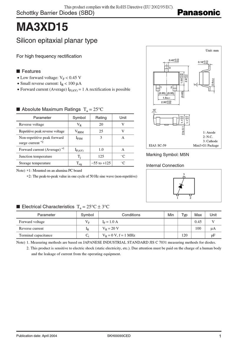 Panasonic MA3XD15 Specification sheet