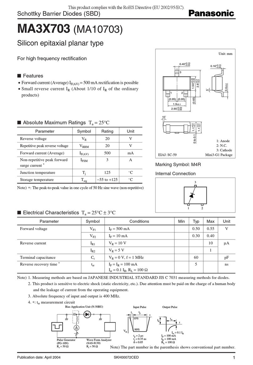 Panasonic MA3X703 Specification sheet