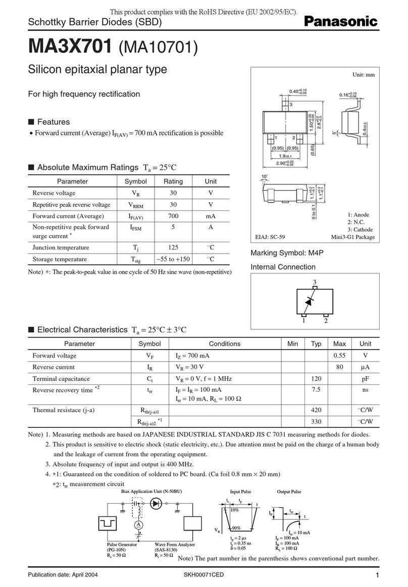 Panasonic MA3X701 Specifications Panasonic MA3X701 Specifications