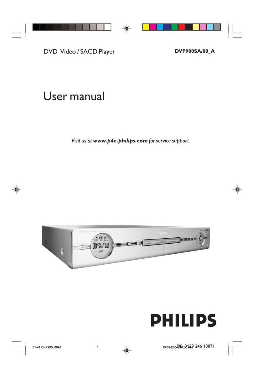 Philips DVD VIDEO/ SACD PLAYER DVP900SA/00_A User manual