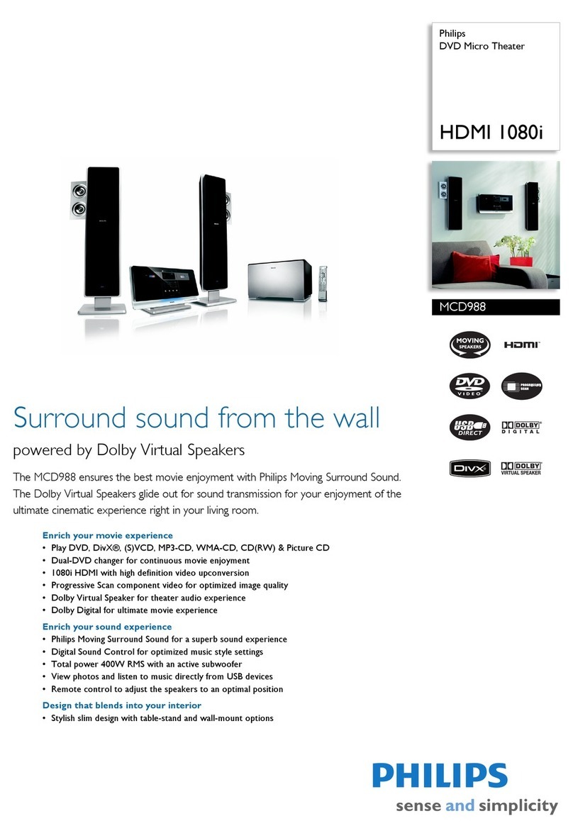 Philips DVD Micro Theater MCD988 User manual