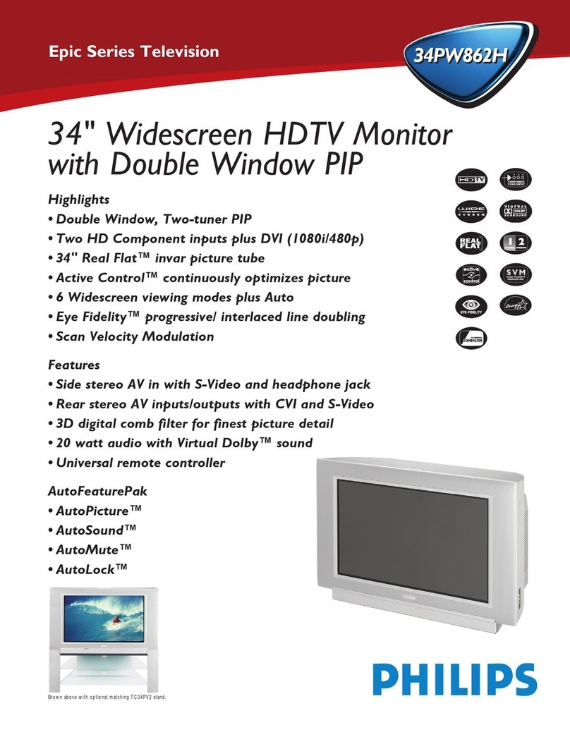 Philips 34 IN WIDESCREEN HDTV MONITOR 34PW862H Specifications Philips 34 IN WIDESCREEN HDTV MONITOR 34PW862H Specifications