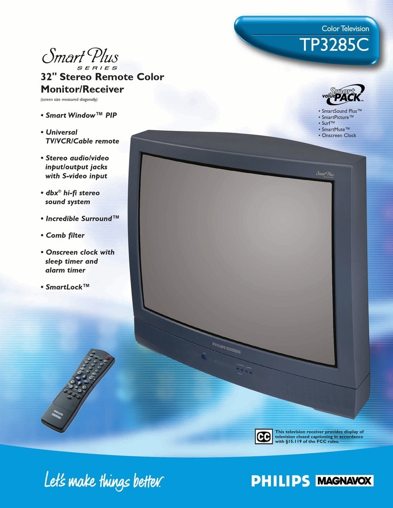 Philips/Magnavox COLOR TELEVISION AND REMOTE CONTROL Specifications