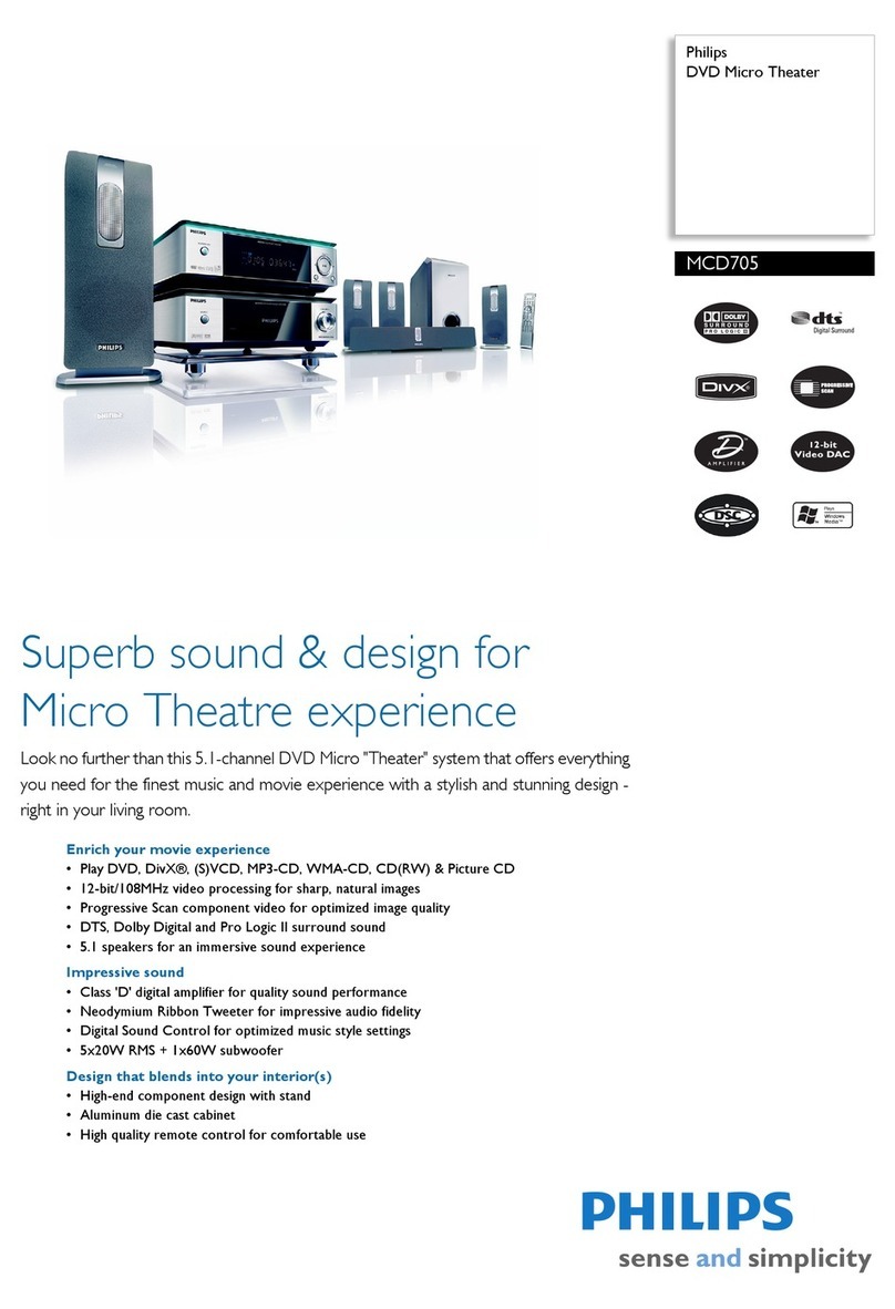 Philips MCD705 series Specification sheet