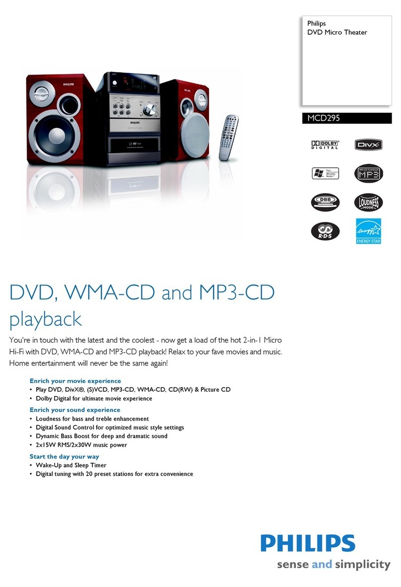 Philips MCD295 Specification sheet