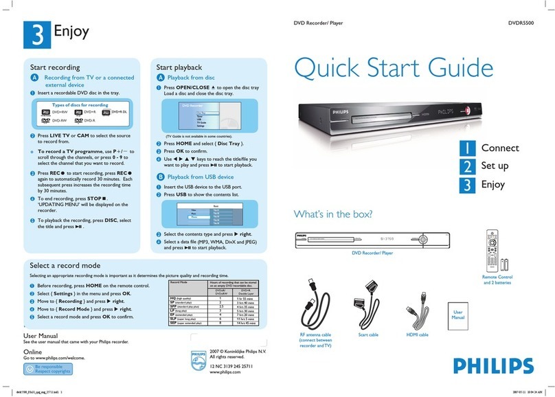 Philips DVDR5500/05B User manual