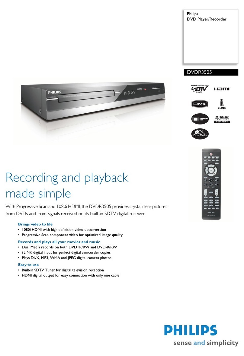 Philips DVDR3505 Specifications
