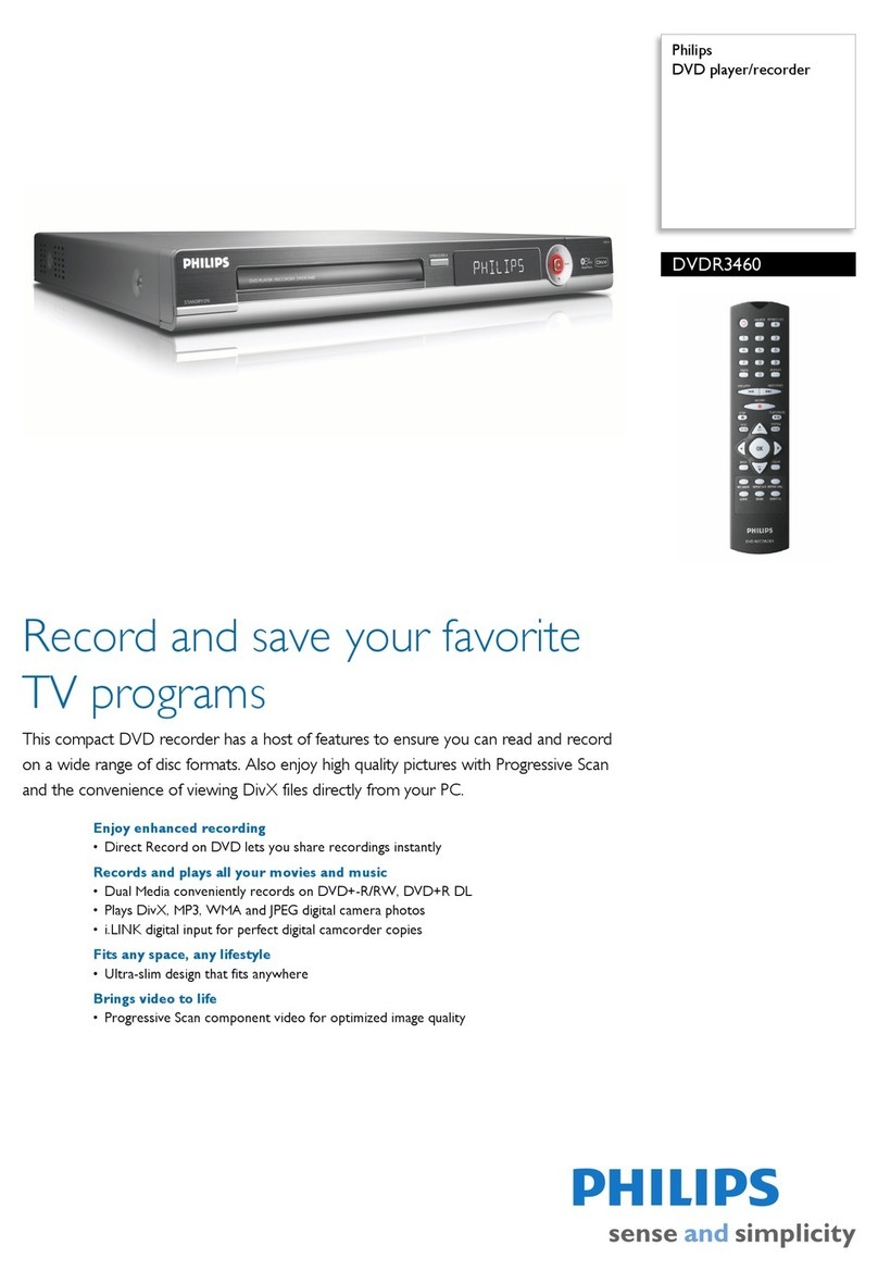 Philips DVDR3460 User manual