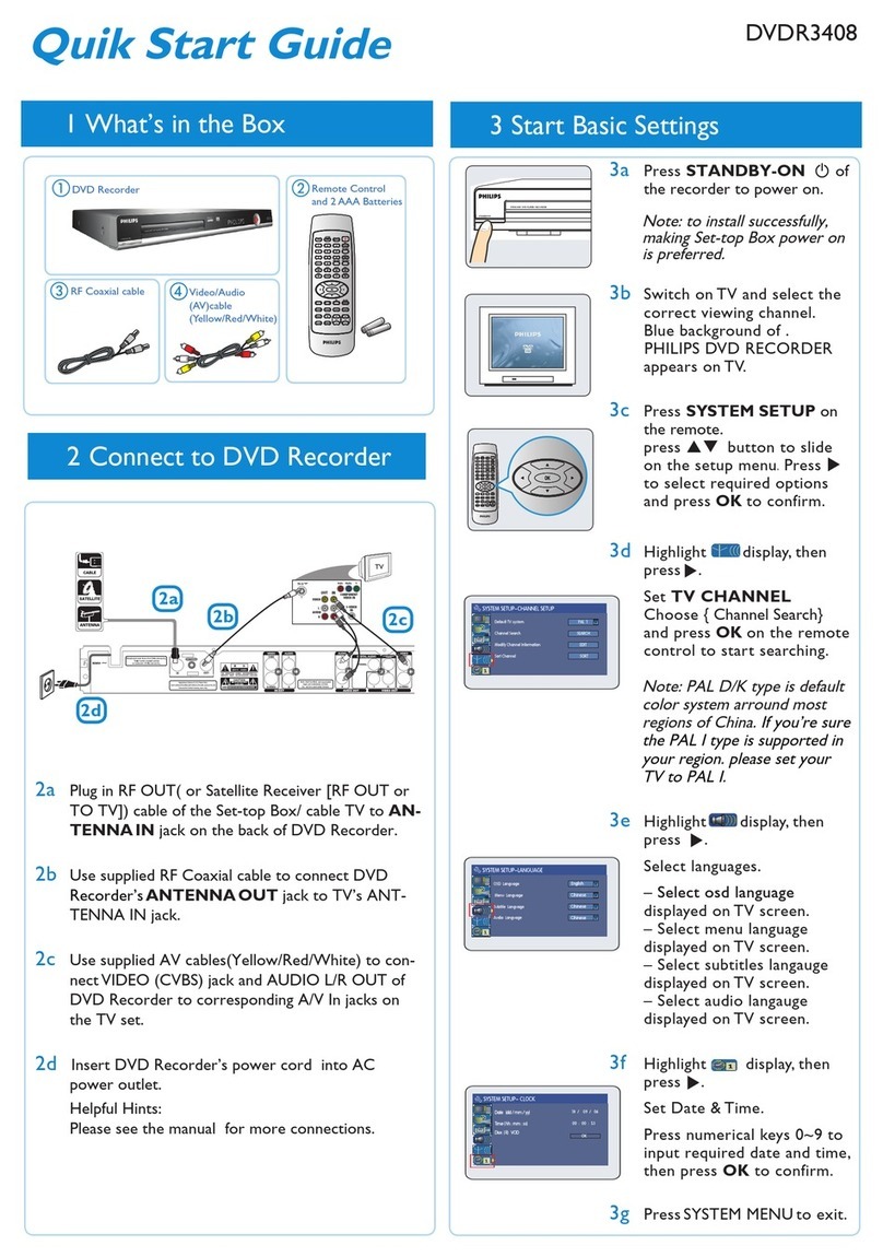 Philips DVDR3408 User manual