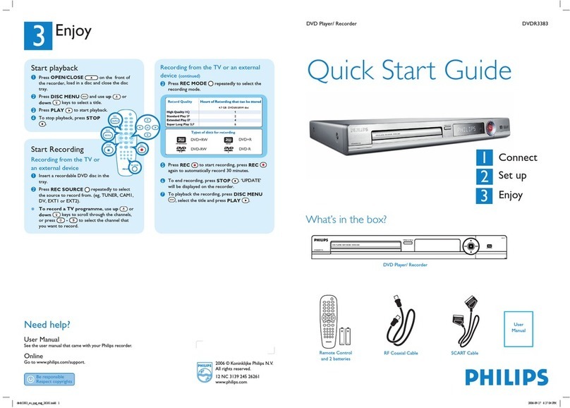 Philips DVDR3383 User manual