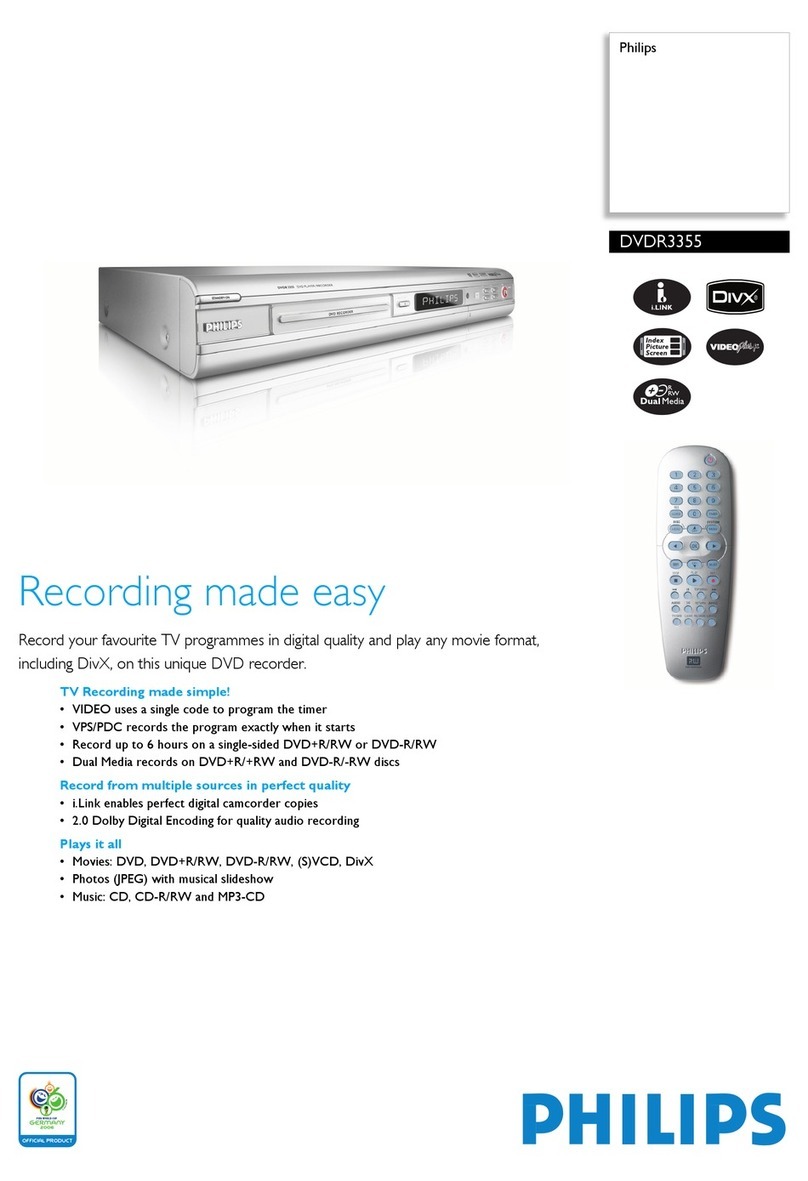Philips DVDR3355 User manual