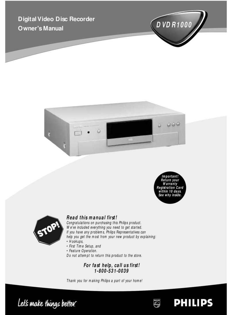 Philips DVDR1000 MkII owner's manual