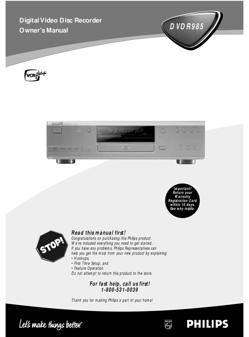 Philips DVDR985 User manual