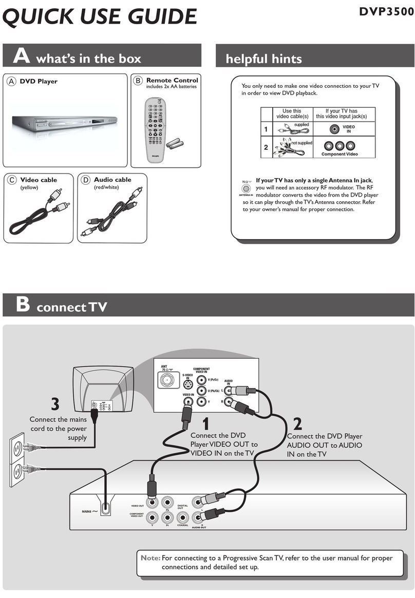 Philips DVP3500/37B Quick use guide