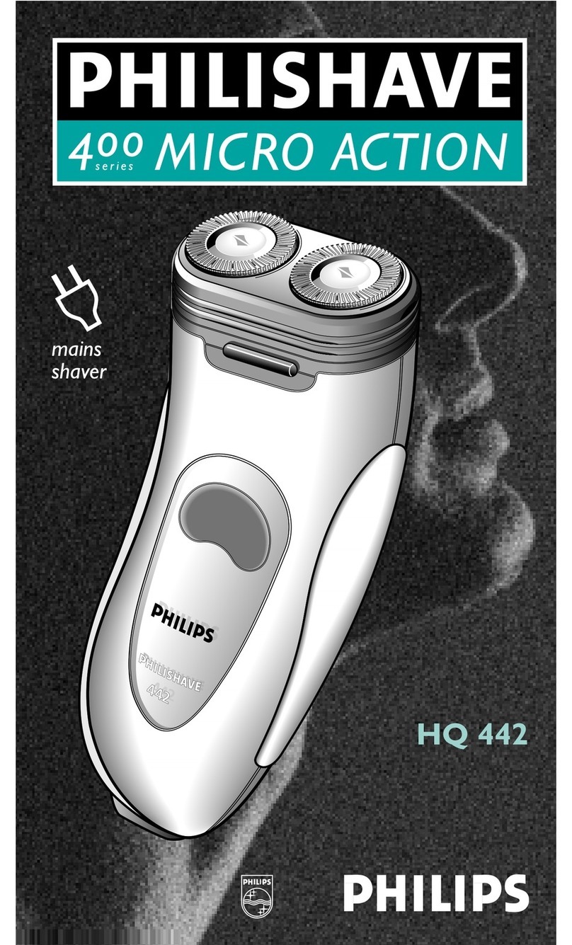 Philips men's shaver HQ 442 operating instructions
