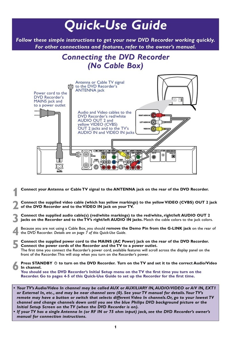 Philips DVDR800 Quick use guide