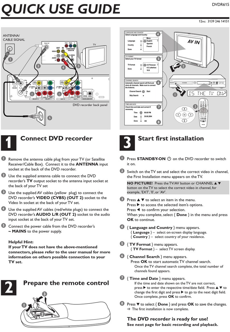 Philips DVDR615/69 Operating manual