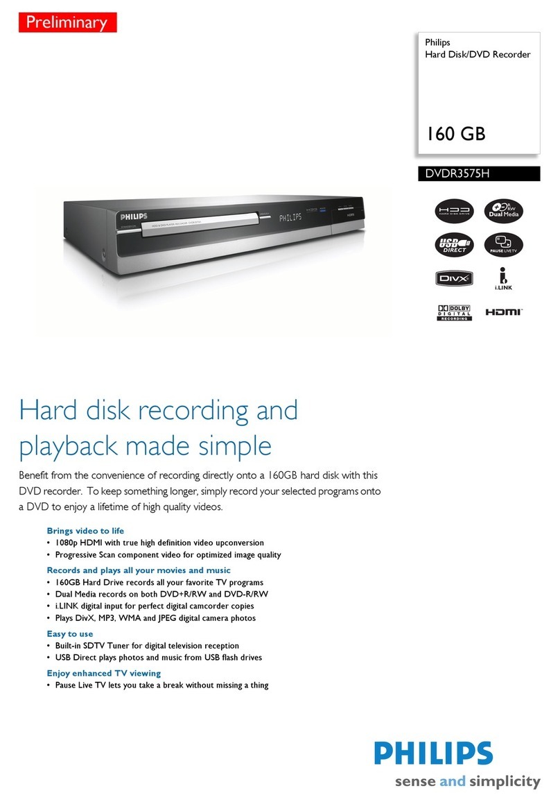Philips DVDR3575H/ User manual