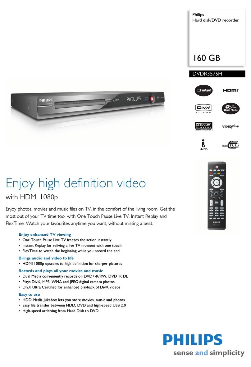 Philips DVDR3575H/05 User manual