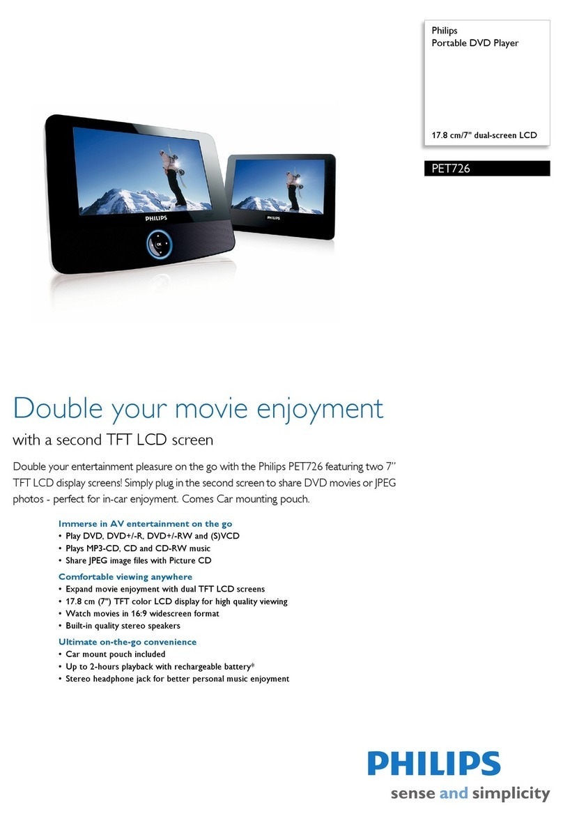 Philips PET726 Specifications