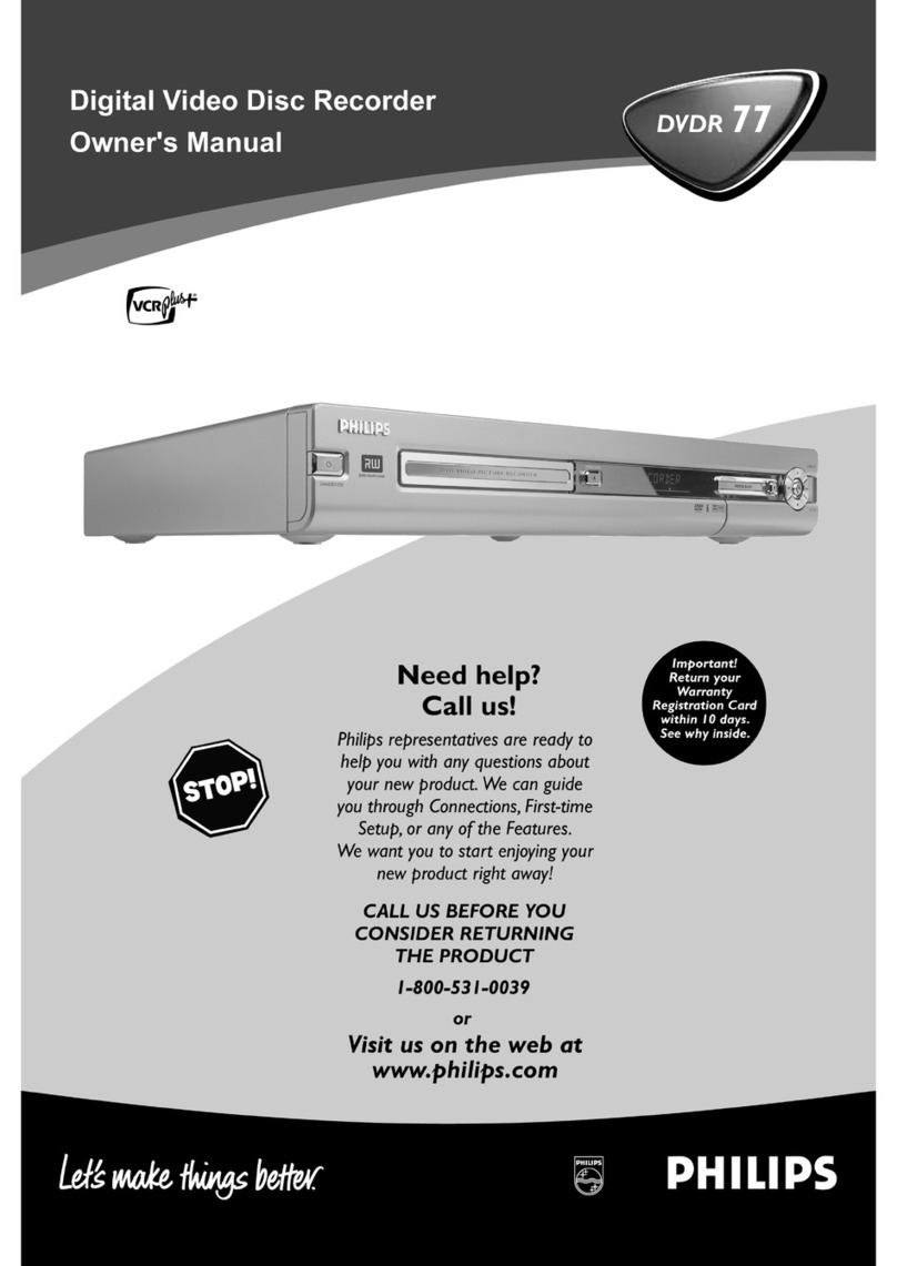 Philips DVDR3370H owner's manual