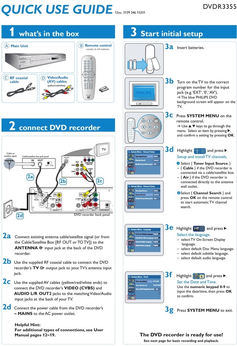 Philips DVDR3355/37 Operating manual