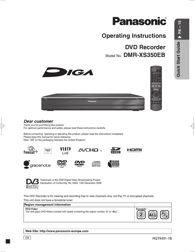 Panasonic DIGA DMR-XS350EB User manual