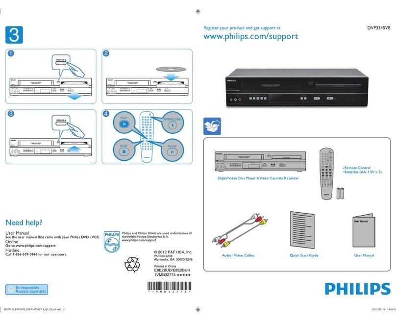 Philips DVP3345VB quick start guide