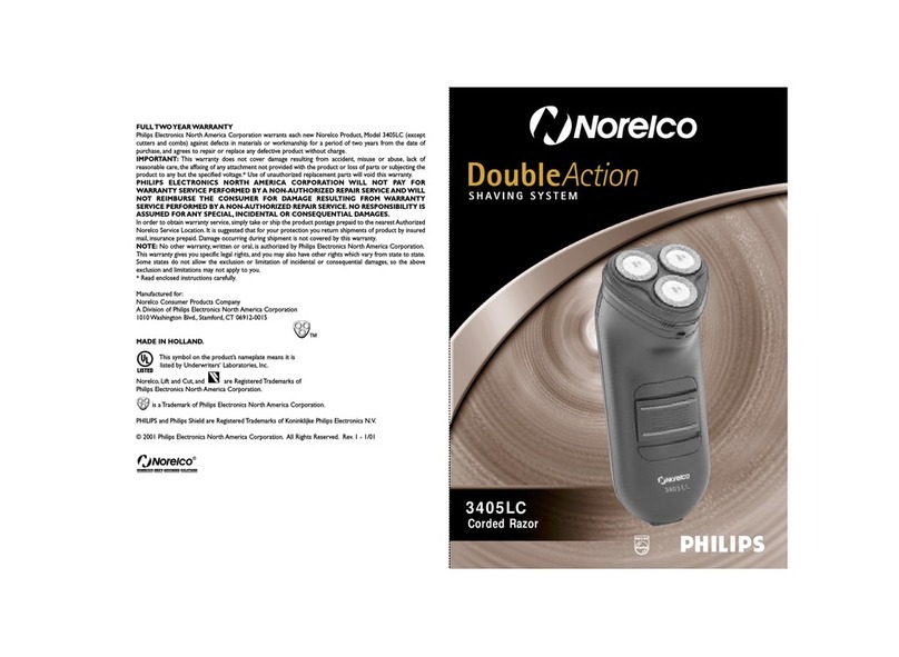 Philips Norelco 3405LC User manual Philips Norelco 3405LC User manual