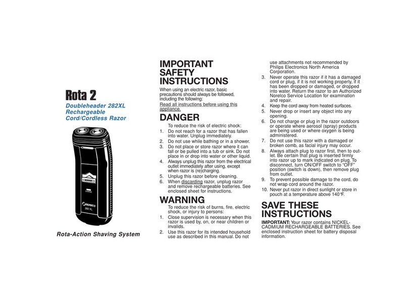 Norelco 282XL User manual