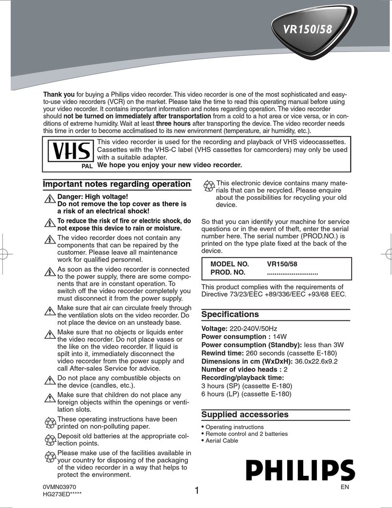 Philips VR150/58 user manual