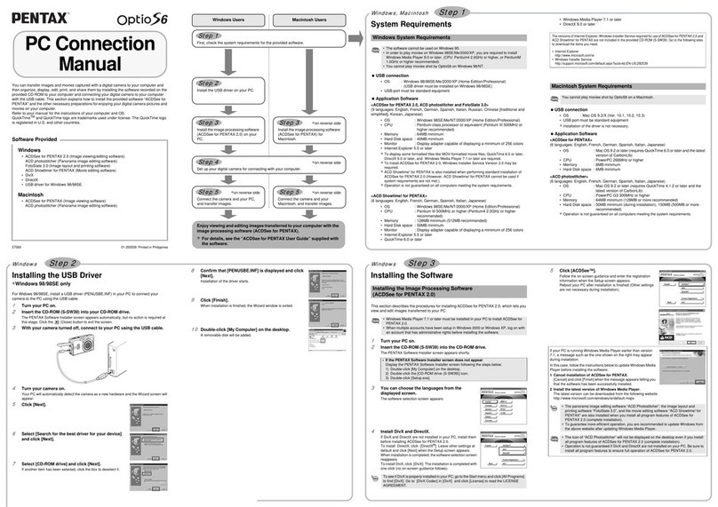 Pentax Optio S6 Instruction manual Pentax Optio S6 Instruction manual