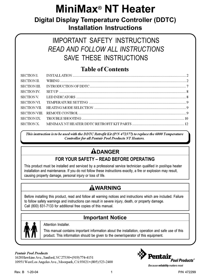 Pentair Pool Products MiniMax MiniMax NT Heater installation instructions