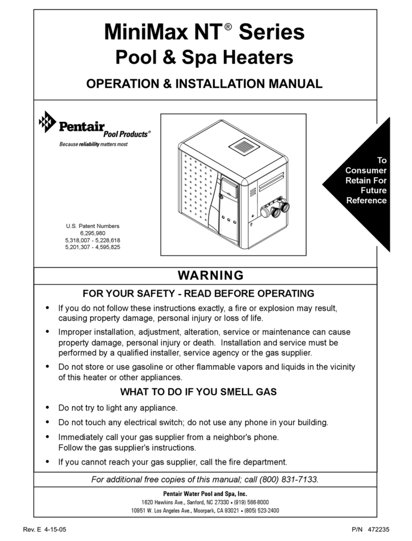 Pentair Pool & Spa Heaters NT Series User manual