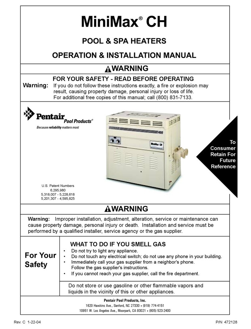 Pentair Pool Products MiniMax CH Operation & installation manual