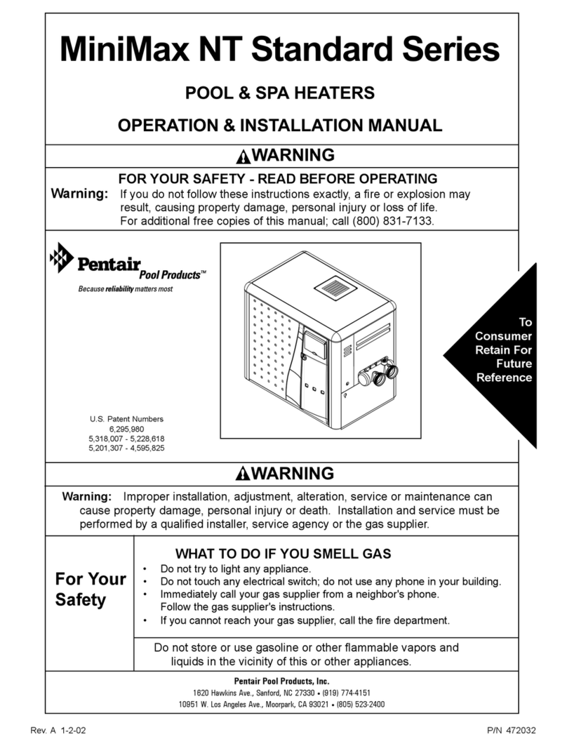 Pentair Pool Products MiniMax NT Standard Series Operation & installation manual