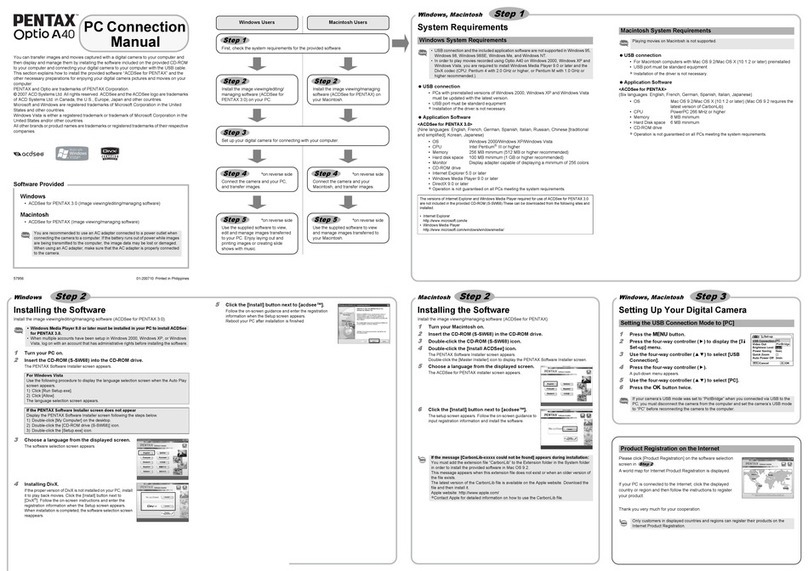 Pentax Optio A40 Instruction manual Pentax Optio A40 Instruction manual