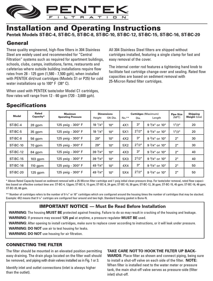 Pentek ST-BC-10 Installation and operating instructions