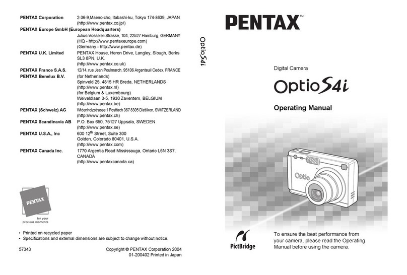Pentax Optio S4i - Optio S4i 4MP Digital Camera User manual