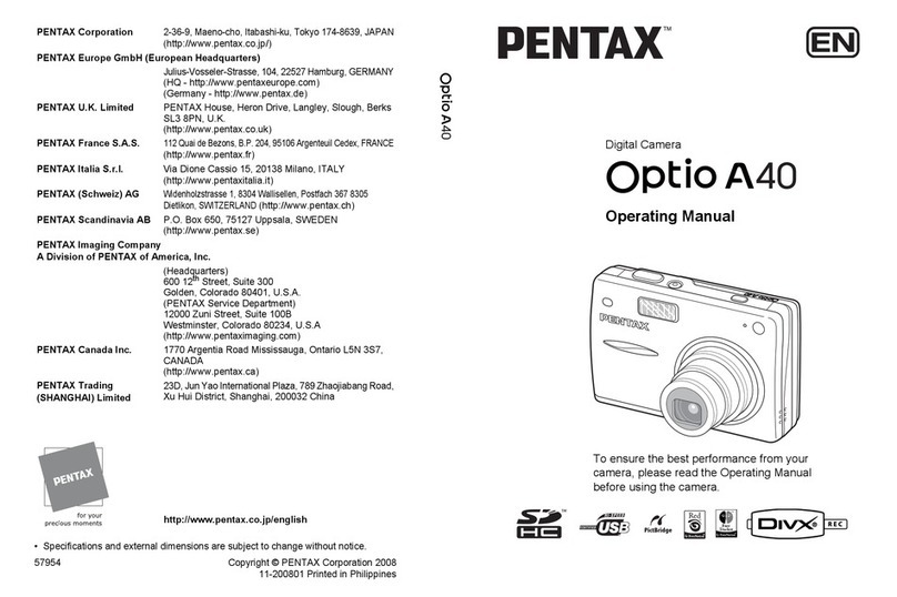 Pentax Optio A40 operating manual