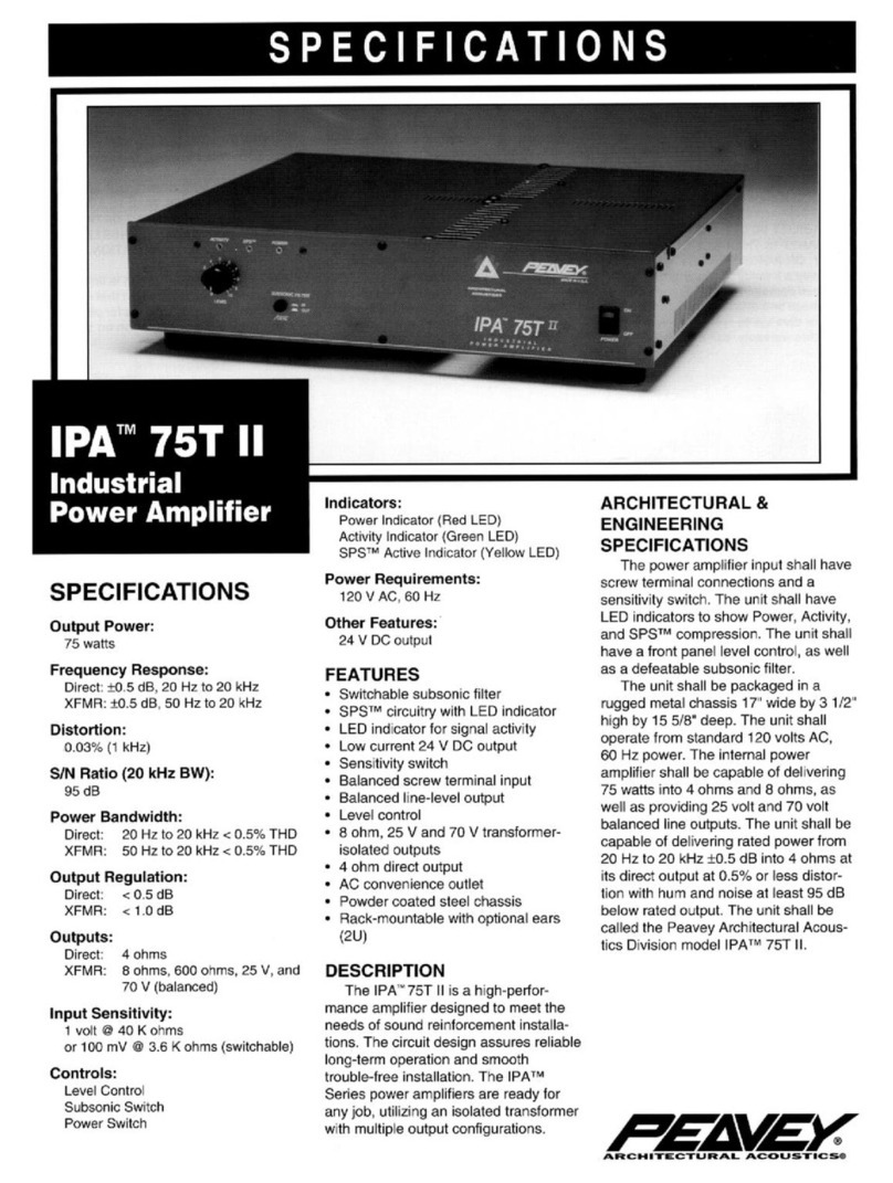 Peavey IPA 75 TII User manual